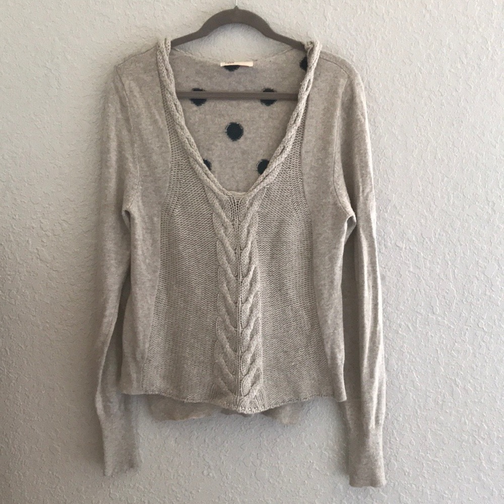 Anthropologie Polka Dot Hooded Sweater